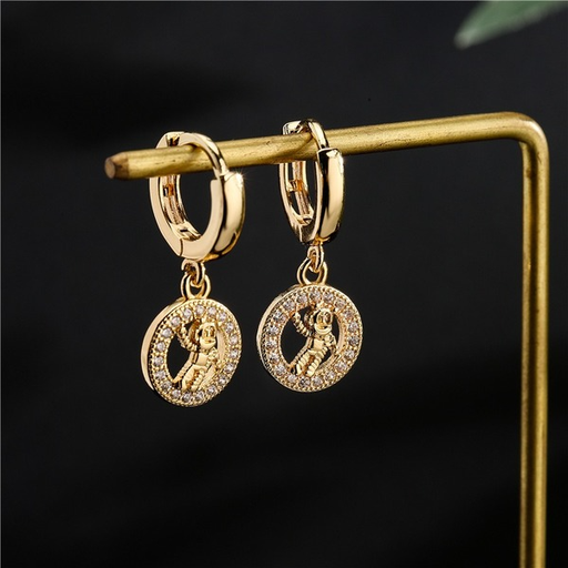 Bulk Jewelry Wholesale copper micro-inlaid zircon space astronaut earrings JDC-ES-ag114 Wholesale factory from China YIWU China