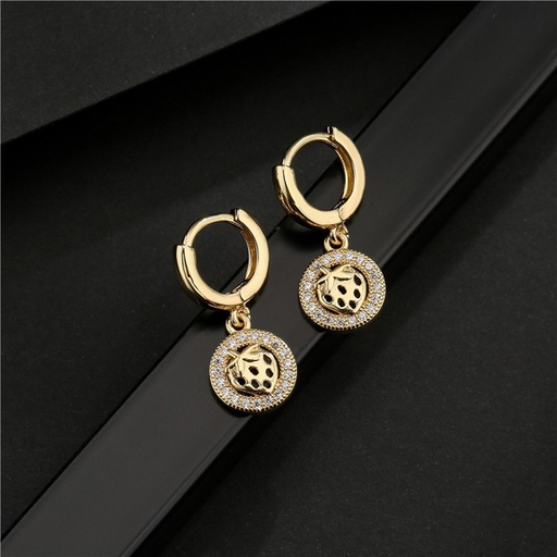Bulk Jewelry Wholesale copper micro - inlaid zircon strawberry earrings JDC-ES-ag146 Wholesale factory from China YIWU China
