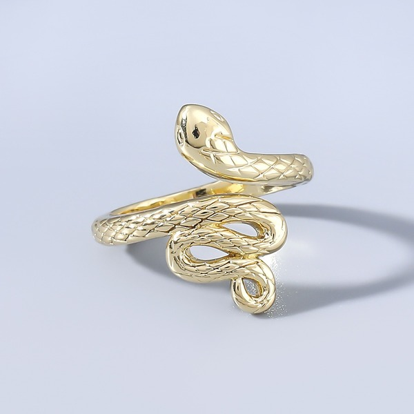 Wholesale copper micro Rhinestone snake shaped geometric couple ring JDC-RS-JL131 Rings JoyasDeChina Wholesale Jewelry JoyasDeChina Joyas De China