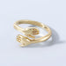 Wholesale copper micro Rhinestone snake shaped geometric couple ring JDC-RS-JL131 Rings JoyasDeChina No.3 Wholesale Jewelry JoyasDeChina Joyas De China