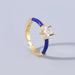 Wholesale copper micro Rhinestone star ring JDC-RS-JL134 Rings JoyasDeChina Deep blue Wholesale Jewelry JoyasDeChina Joyas De China