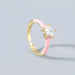 Wholesale copper micro Rhinestone star ring JDC-RS-JL134 Rings JoyasDeChina Pink Wholesale Jewelry JoyasDeChina Joyas De China