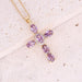 Wholesale Copper Micro Set Zircon Necklace Multicolor Cross Pendant NecklaceJDC-NE-Bingm012 necklaces 冰萌 8# purple Wholesale Jewelry JoyasDeChina Joyas De China