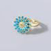 Wholesale copper oil dripping flower ring JDC-RS-JL124 Rings JoyasDeChina blue Wholesale Jewelry JoyasDeChina Joyas De China