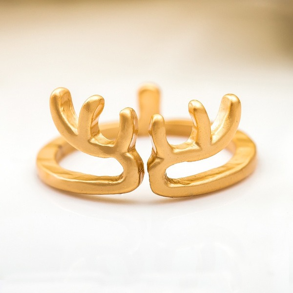 Bulk Jewelry Wholesale copper open antlers rings JDC-RS-MH013 Wholesale factory from China YIWU China
