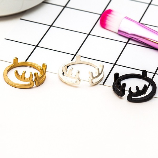Bulk Jewelry Wholesale copper open antlers rings JDC-RS-MH013 Wholesale factory from China YIWU China