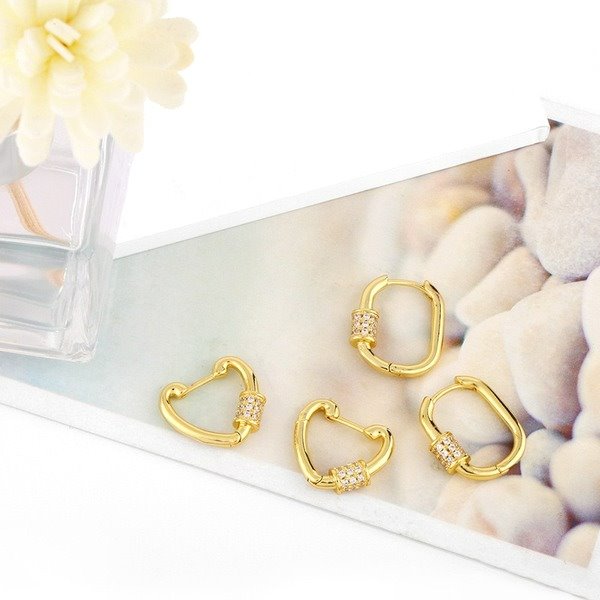 Wholesale Copper Oval Gold Earrings JDC-ES-AS077 Earrings 翱?N Wholesale Jewelry JoyasDeChina Joyas De China