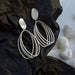 Wholesale Copper Oval silver earrings JDC-ES-BY077 Earrings 宝钰 Wholesale Jewelry JoyasDeChina Joyas De China
