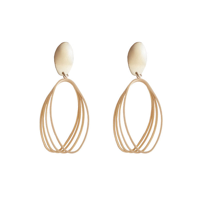 Wholesale Copper Oval silver earrings JDC-ES-BY077 Earrings 宝钰 Golden Wholesale Jewelry JoyasDeChina Joyas De China