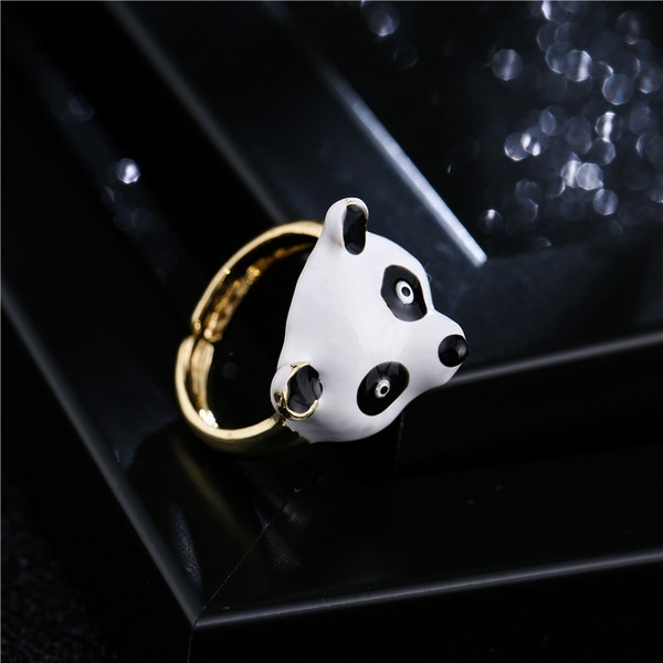 Bulk Jewelry Wholesale copper panda rings JDC-RS-ag154 Wholesale factory from China YIWU China