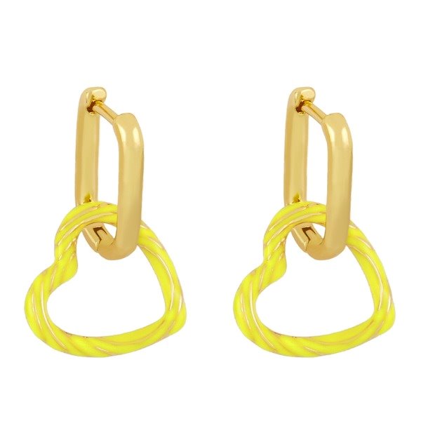 Wholesale copper plated 18k gold color heart-shaped earrings JDC-ES-AS-004 Earrings 翱?N Wholesale Jewelry JoyasDeChina Joyas De China