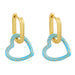 Wholesale copper plated 18k gold color heart-shaped earrings JDC-ES-AS-004 Earrings 翱?N blue Wholesale Jewelry JoyasDeChina Joyas De China