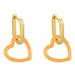 Wholesale copper plated 18k gold color heart-shaped earrings JDC-ES-AS-004 Earrings 翱?N orange Wholesale Jewelry JoyasDeChina Joyas De China