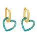 Wholesale copper plated 18k gold color heart-shaped earrings JDC-ES-AS-004 Earrings 翱?N turquoise Wholesale Jewelry JoyasDeChina Joyas De China