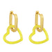 Wholesale copper plated 18k gold color heart-shaped earrings JDC-ES-AS-004 Earrings 翱?N yellow Wholesale Jewelry JoyasDeChina Joyas De China