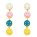 Wholesale copper plated 18k gold color smiley earrings JDC-ES-AS-002 Earrings 翱?N Mixed color Wholesale Jewelry JoyasDeChina Joyas De China