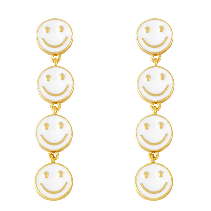 Wholesale copper plated 18k gold color smiley earrings JDC-ES-AS-002 Earrings 翱?N White Wholesale Jewelry JoyasDeChina Joyas De China