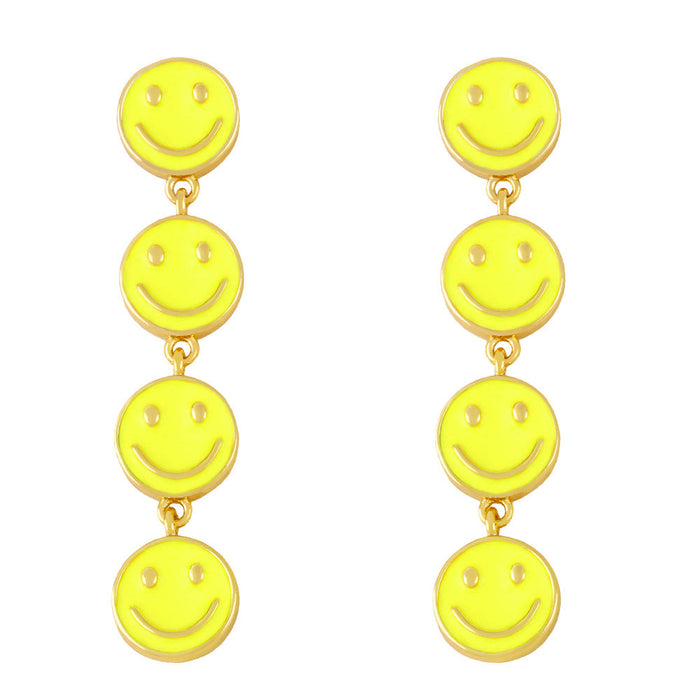 Wholesale copper plated 18k gold color smiley earrings JDC-ES-AS-002 Earrings 翱?N yellow Wholesale Jewelry JoyasDeChina Joyas De China
