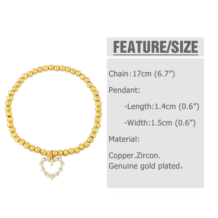 Wholesale Copper Plated 18K Gold Round Bead Zircon Bracelet JDC-BT-AS-007 Bracelet 翱�N Wholesale Jewelry JoyasDeChina Joyas De China