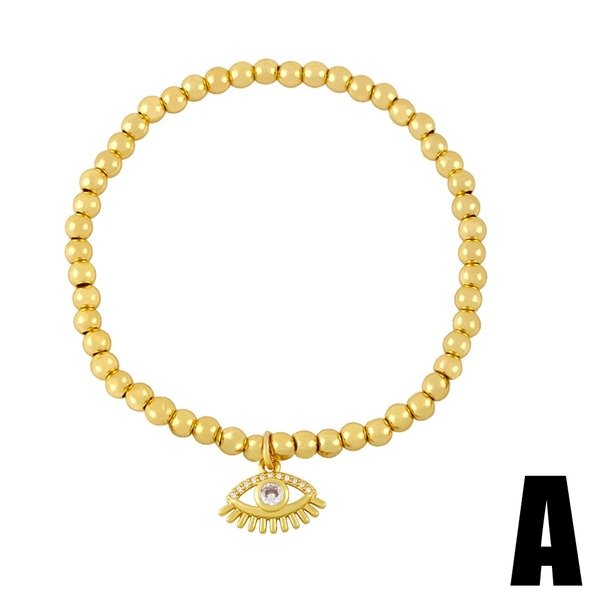 Wholesale Copper Plated 18K Gold Round Bead Zircon Bracelet JDC-BT-AS-007 Bracelet 翱�N Wholesale Jewelry JoyasDeChina Joyas De China
