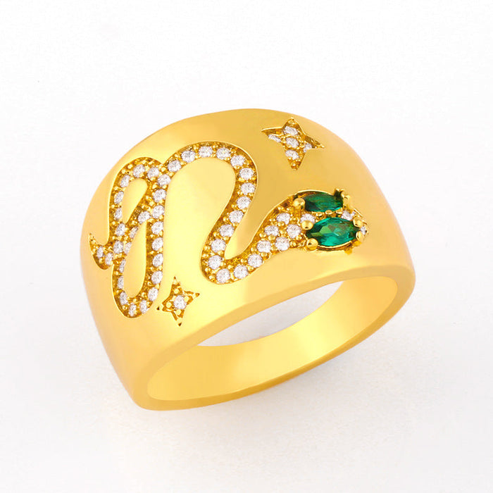 Wholesale Copper Plated 18K Gold Snake Rings JDC-RS-AS414 Rings 翱升 Wholesale Jewelry JoyasDeChina Joyas De China