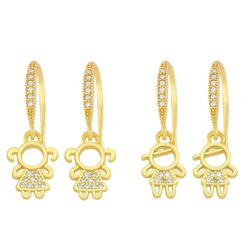 Wholesale Copper Plated 18K Gold Zircon Earrings JDC-ES-AS-014 Earrings 翱?N Wholesale Jewelry JoyasDeChina Joyas De China