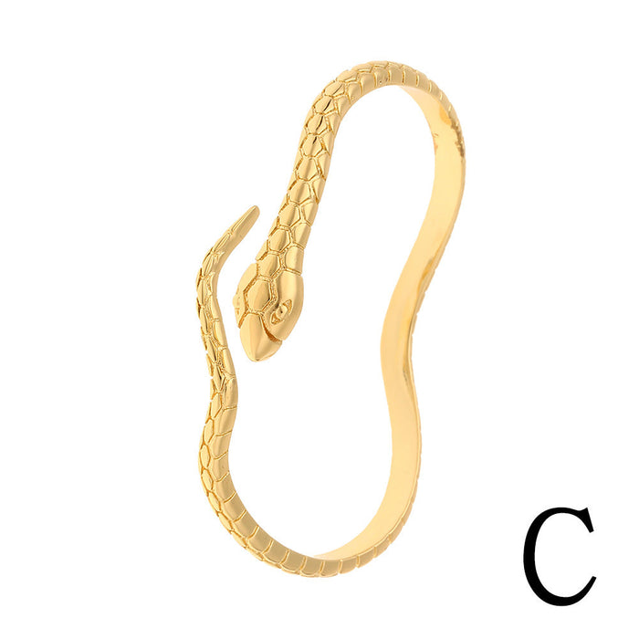 Wholesale Copper Plated 18K Gold Zircon Snake Bracelet JDC-BT-HX003 Bracelet 鸿禧 Wholesale Jewelry JoyasDeChina Joyas De China