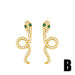 Wholesale Copper Plated 18K Gold Zircon Snake Earrings JDC-ES-AS096 Earrings 翱升 B Wholesale Jewelry JoyasDeChina Joyas De China