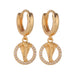 Wholesale Copper Plated 18K Gold Zircon Snake Earrings JDC-ES-HX001 Earrings 鸿禧 Wholesale Jewelry JoyasDeChina Joyas De China