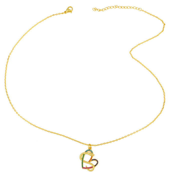 Wholesale Copper Plated 18K Gold Zircon Snake Necklaces JDC-NE-AS406 Necklaces 翱升 Wholesale Jewelry JoyasDeChina Joyas De China