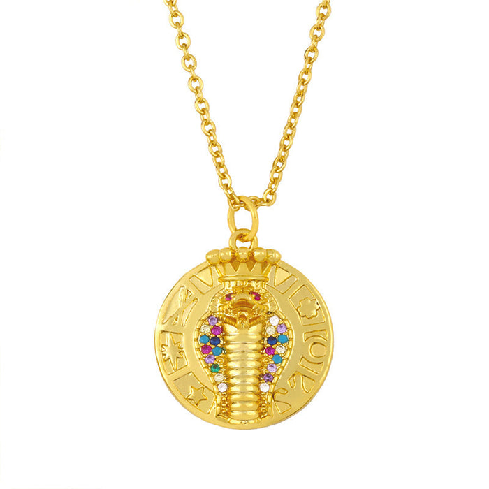 Wholesale Copper Plated 18K Gold Zircon Snake Necklaces JDC-NE-AS411 Necklaces 翱升 color Wholesale Jewelry JoyasDeChina Joyas De China