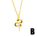 Wholesale Copper Plated 18K Gold Zircon Snake Necklaces JDC-NE-AS416 Necklaces 翱升 B Wholesale Jewelry JoyasDeChina Joyas De China