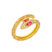 Wholesale Copper Plated 18K Gold Zircon Snake Rings JDC-RS-AS407 Rings 翱升 pink adjustable Wholesale Jewelry JoyasDeChina Joyas De China