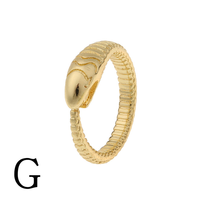 Wholesale Copper Plated 18K Gold Zircon Snake Rings JDC-RS-HX136 Rings 鸿禧 Wholesale Jewelry JoyasDeChina Joyas De China