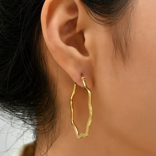 Wholesale copper plated real gold earrings JDC-ES-MiMeng010 earrings 米萌 Wholesale Jewelry JoyasDeChina Joyas De China