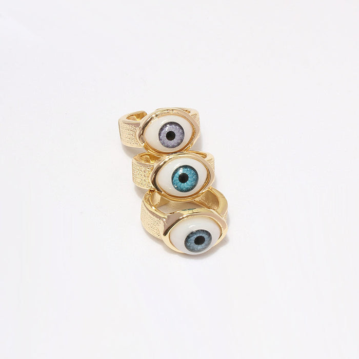 Wholesale copper plated zircon devil's eye rings JDC-RS-TC005 Rings JoyasDeChina Wholesale Jewelry JoyasDeChina Joyas De China