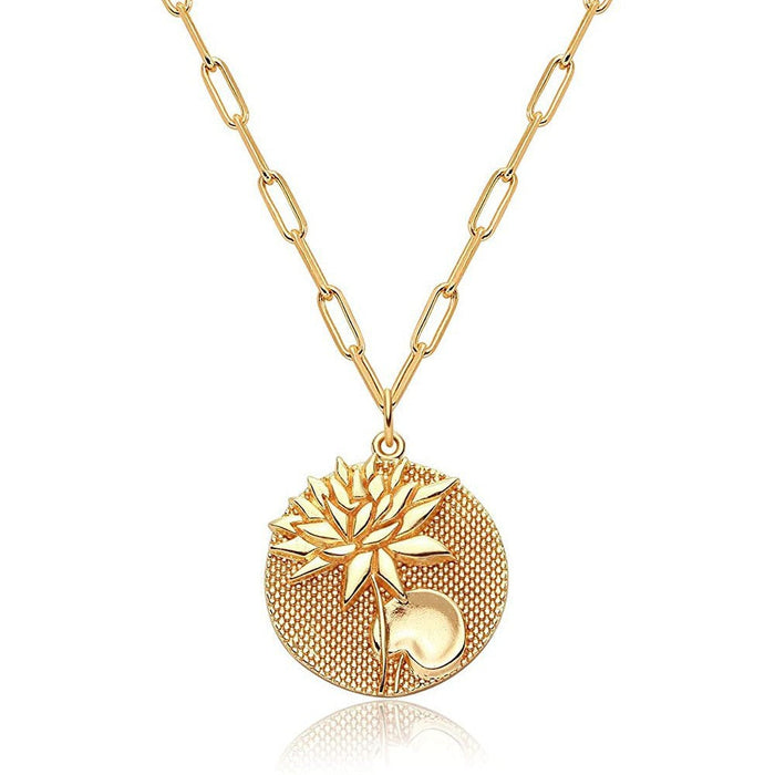 Wholesale copper real gold plating round marigold necklaces JDC-NE-GSWB022 Necklaces JoyasDeChina July Wholesale Jewelry JoyasDeChina Joyas De China