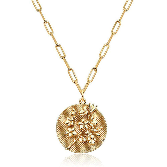 Wholesale copper real gold plating round marigold necklaces JDC-NE-GSWB022 Necklaces JoyasDeChina March Wholesale Jewelry JoyasDeChina Joyas De China