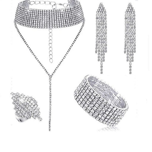 Wholesale Copper Rhinestone Bracelet Earrings Necklace Set JDC-NE-JX002 Necklaces 锦希 Wholesale Jewelry JoyasDeChina Joyas De China