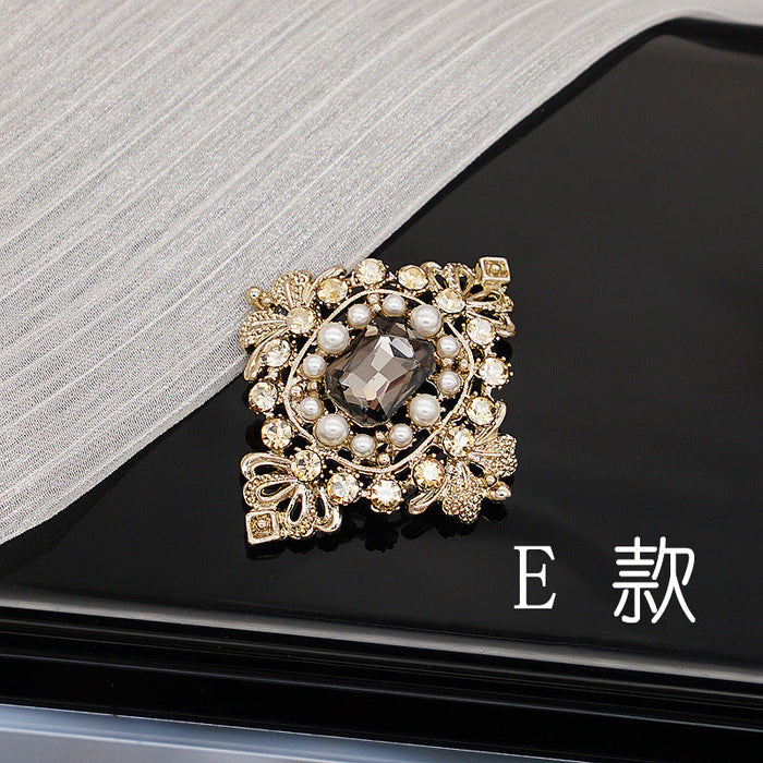 Wholesale Copper Rhinestone Crystal Pearl Flower Brooch JDC-BC-JX001 Brooches 锦希 E Wholesale Jewelry JoyasDeChina Joyas De China