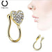 Wholesale Copper Rhinestone Heart Shaped Nose Clip JDC-NS-ZeS001 Piercings 泽森 gold Wholesale Jewelry JoyasDeChina Joyas De China