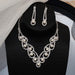 Wholesale Copper Rhinestone Imitation Pearl Necklace Earring Set JDC-NE-JX018 Necklaces 锦希 Wholesale Jewelry JoyasDeChina Joyas De China