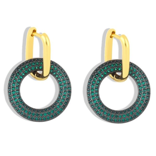 Wholesale copper round blue Earrings JDC-ES-AS057 Earrings 翱?N Wholesale Jewelry JoyasDeChina Joyas De China