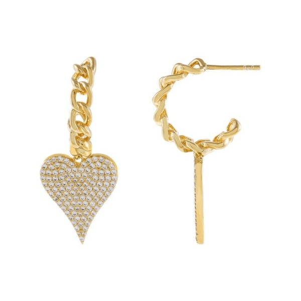 Wholesale Copper Set Zirconia Long Heart Earrings JDC-ES-Jif002 Earrings 集沣 Wholesale Jewelry JoyasDeChina Joyas De China