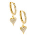 Wholesale Copper Set Zirconia Long Heart Earrings JDC-ES-Jif002 Earrings 集沣 Long heart earrings Wholesale Jewelry JoyasDeChina Joyas De China