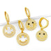 Wholesale copper smiling face Gold Round Earrings JDC-ES-AS052 Earrings 翱?N Wholesale Jewelry JoyasDeChina Joyas De China