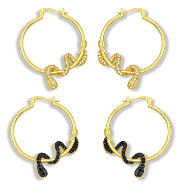 Wholesale copper snake Gold Earrings JDC-ES-AS038 Earrings 翱?N Wholesale Jewelry JoyasDeChina Joyas De China