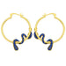 Wholesale copper snake Gold Earrings JDC-ES-AS038 Earrings 翱?N blue Wholesale Jewelry JoyasDeChina Joyas De China