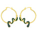 Wholesale copper snake Gold Earrings JDC-ES-AS038 Earrings 翱?N green Wholesale Jewelry JoyasDeChina Joyas De China
