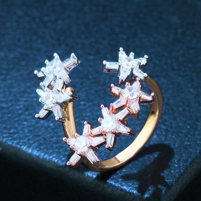 Bulk Jewelry Wholesale copper star opening Rings JDC-RS-AS081 Wholesale factory from China YIWU China